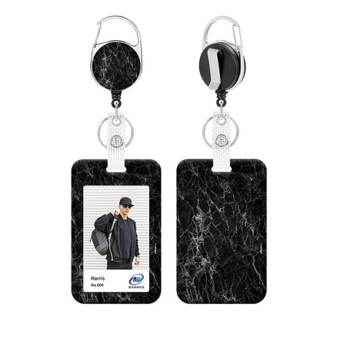 Retractable Badge Holder with Polyester Lanyard - Perfect for Work IDs 1