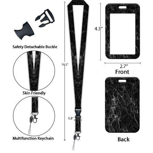 Retractable Badge Holder with Polyester Lanyard - Perfect for Work IDs 2