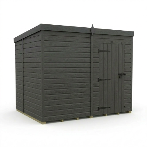 6x8 Pent Composite Shed Tanalised (Single Door, No Windows) 1