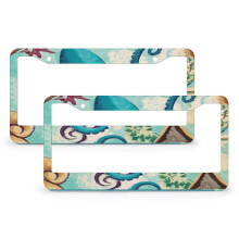 Octopus Metal License Plate Frames 2 PCS Coastal Ocean Theme