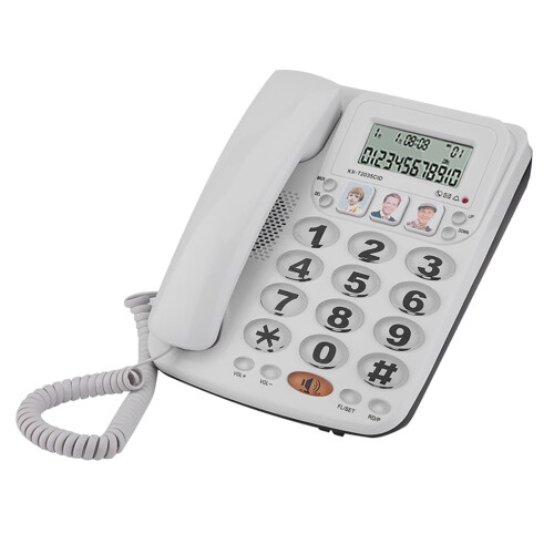 Corded Phone White with Speed Dial 1