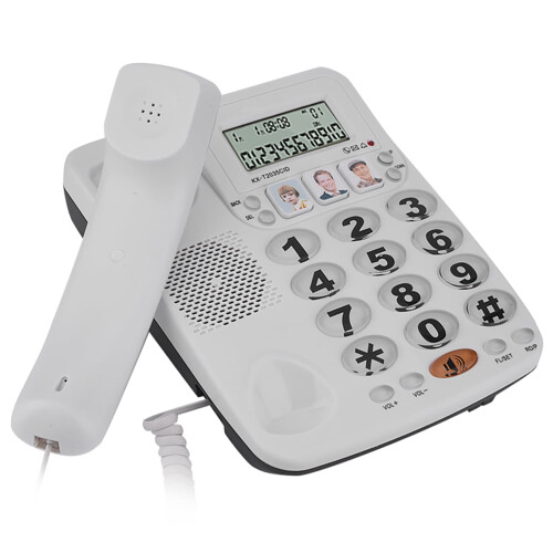 Corded Phone White with Speed Dial 2