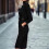 Abito midi aderente da donna nero con scollo a V e maniche lunghe 2