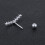 Curved Crystal Stud Earrings 316L Stainless Steel 5 Pcs 6