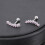 Curved Crystal Stud Earrings 316L Stainless Steel 5 Pcs 7