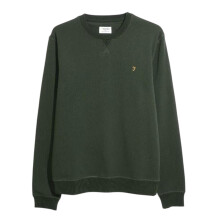 (XL, Evergreen) Farah Mens Organic Cotton Crew Neck Sweatshirt