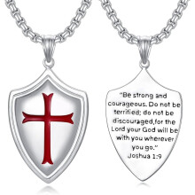 Sterling Silver Knights Templar Cross Pendant Necklace for