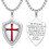 Sterling Silver Knights Templar Cross Pendant Necklace for 1