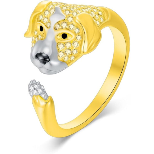Sterling Silver Dog Ring for Women Adjustable Hypoallergenic