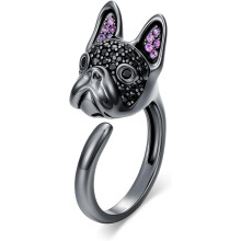 Sterling Silver Dog Ring for Women Adjustable Hypoallergenic