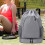 Tennis Backpack Gray Water-Resistant Large-Capacity 7