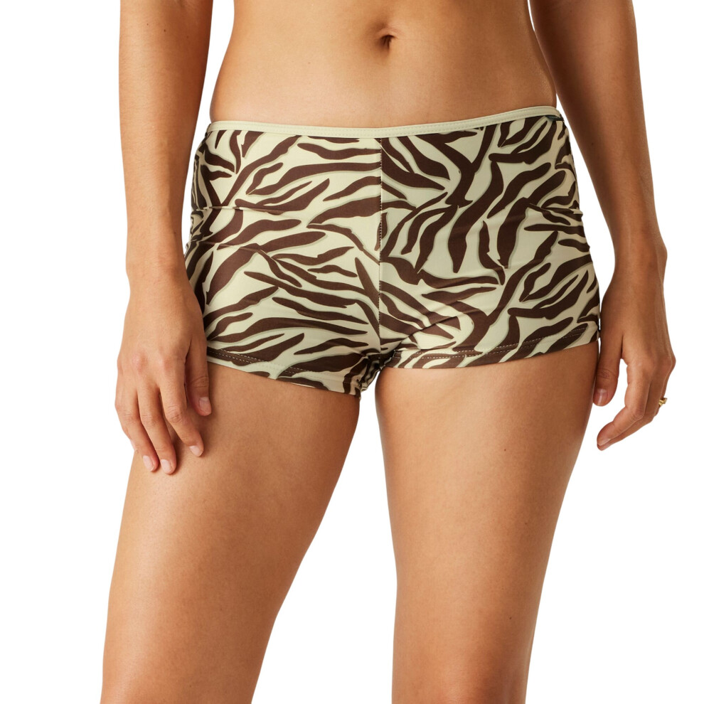 Regatta (14 Uk, Cream/Brown) Womens/Ladies Aceana Zebra Print Bikini Shorts