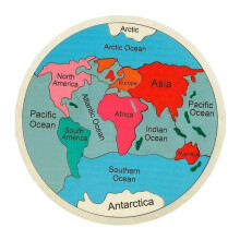 Montessori Wooden World Map Puzzle for Kids 3-6 Interactive Geography Learning Toy with Continents Oceans Wooden Jigsaw