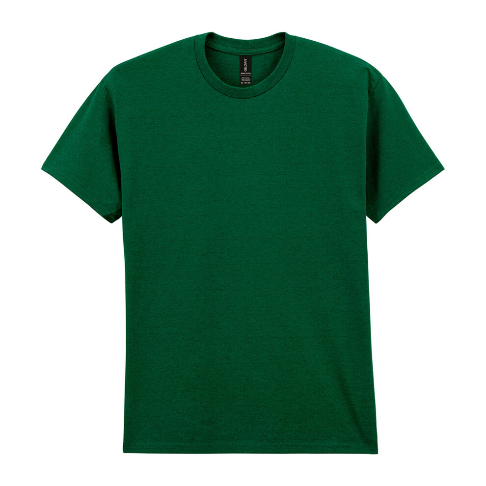 Gildan (L, Fan Dark Green) Adults Unisex Heavy Cotton T Shirt