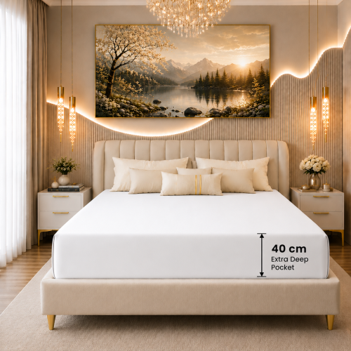 (Single, White) 40cm Extra Deep Fitted Bed Sheet- Affordable Budget Friendly Fitted Sheet in all Sizes