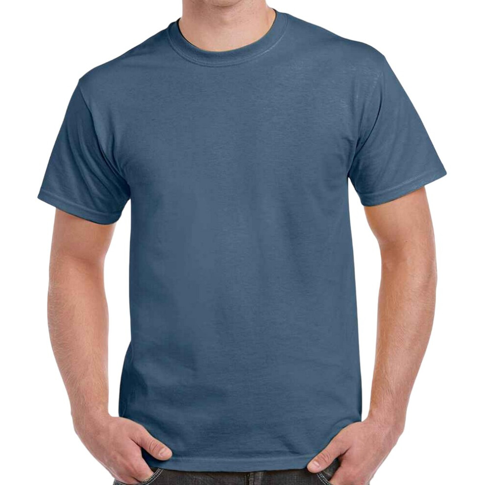 Gildan (S, Indigo Blue) Adults Unisex Heavy Cotton T Shirt