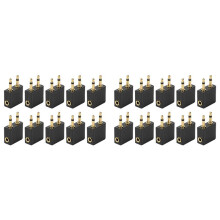 20Pcs 3.5mm Plug Adaptor Jack Audio Headphone Converter Adapter Headset Connector for Airline Airplane Travel Earphone