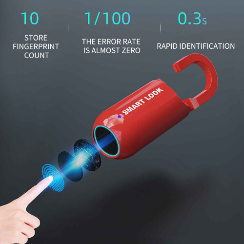 USB Charging Fingerprint Padlock USB-C Compatible 2