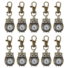 10X Keychain Clock Keyring Owl Shape 37X24Mm