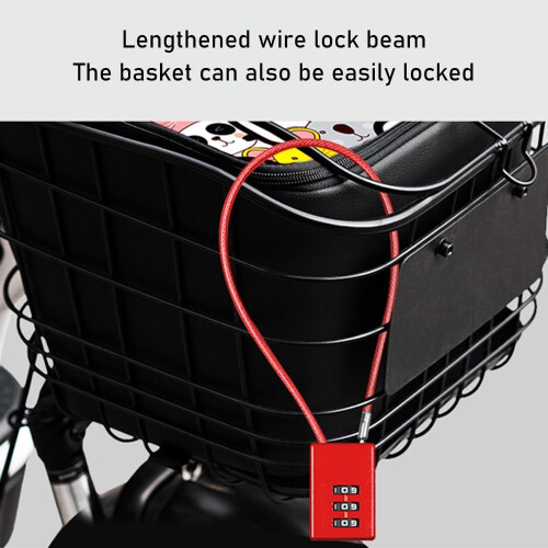3-Digit Combo Lock with 500mm Wire Rope Pack of 5 2