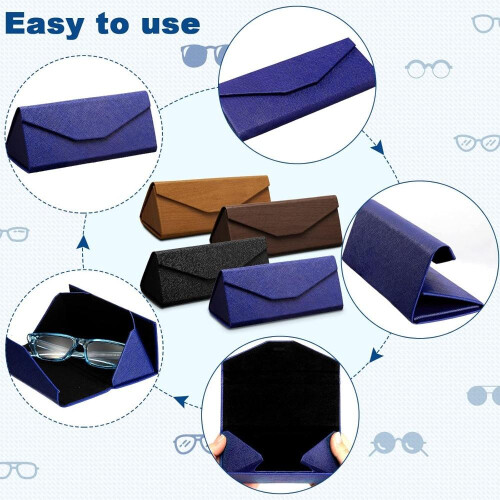 Foldable Sunglasses Case with Cleaning Cloth 4-Pack 1