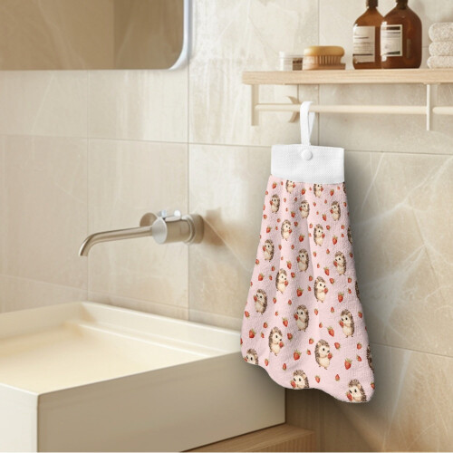 Strawberry Hedgehogs Hand Towels Set 3 pcs Fast-Drying 2