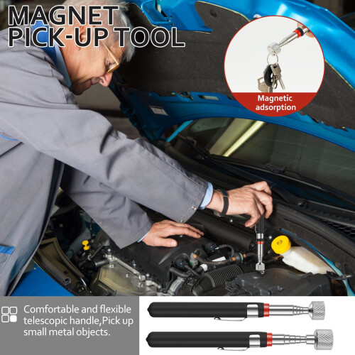 Magnetic Pickup Tool Telescoping Grabber 4 pcs 15 lb Pull 2