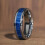 Tungsten Men's Ring Blue Glossy 8mm 5