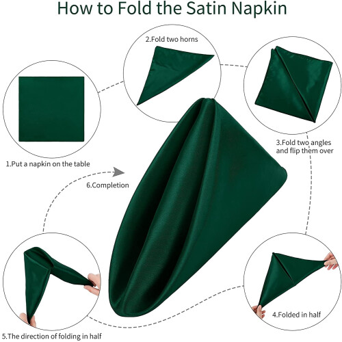 Square Satin Napkin Bright Silk 12 Pack 17 x 17 Inch 2