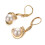 Pearl Dangle Earrings Rose Gold Plated Leverback 3