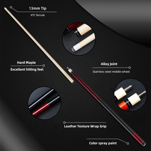 Billiard Cue Set Maple Butt 58 Inch 19-20oz 12.5mm Tip 1