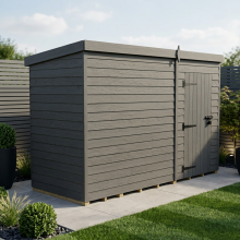 11x4 Pent Composite Shed Tanalised(Single Door, No Windows)