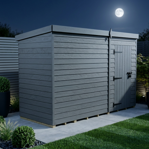 11x4 Pent Composite Shed Tanalised(Single Door, No Windows) 2