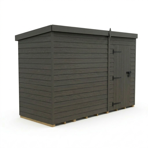 11x4 Pent Composite Shed Tanalised(Single Door, No Windows) 1