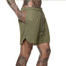(Gray,2XL)Mens Gym Fitness Bodybuilding Jogging Sport Shorts Casual Pants With Pockets