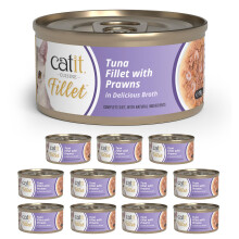 Catit Cuisine Tuna Fillet with Prawns, Wet Cat Food for Adult Cats 12x75g