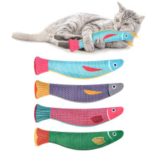 Aibuddy Catnip Toy, 4 Pack Fish Cat Chew Toys, Bite Resistant Catnip Toys with B