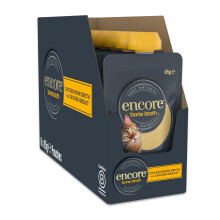 Encore Natural Bone Broth Chicken for Cats, 8x85g Cat Soup Supports Joints, Dige