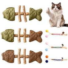 Catnip and Silvervine Cat Chew Sticks for Dental Health - Natural Wood Teething