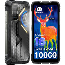(8GB 256GB, Black) Blackview Rock 3 Rugged Smartphone, 10000mAh, 32(8+24)GB 256GB, 6.78"FHD