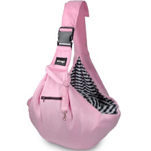 NATUYA Pet Sling Carrier Small Dog Sling Cat Carrier Bag Adjustable Strap Hands-free Sling Pet Dog Cat Carrier Bag with Front Zipper Pocket Safety Be