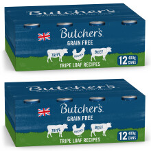Butcher's Tripe Loaf Recipes Dog Food Tins, 9.6 kg (2 x 12 x 400 g)