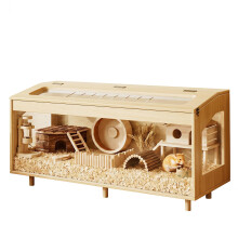 EXPERLAM Wooden Hamster Cage 100 cm, 50 cm Tall Large Small Animal Habitat with