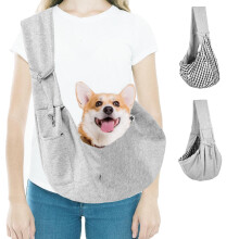 Dog Sling Carrier, Grey Dog Carriers For Medium Dogs, Small Dogs & Cats