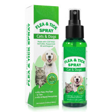 Flea & Tick Spray for Cats and Dogs – Made with Certified Natural Peppermint Oil