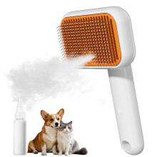 Cat Steam Brush, 4-in-1 Steamy Cat Brush with Release Button & Water Tank