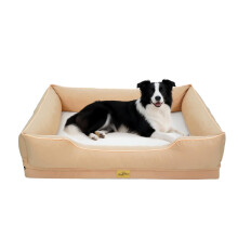 BingoPaw Extra Large Orthopedic Dog Bed Sofa Washable Beige (105x75.5x21cm)