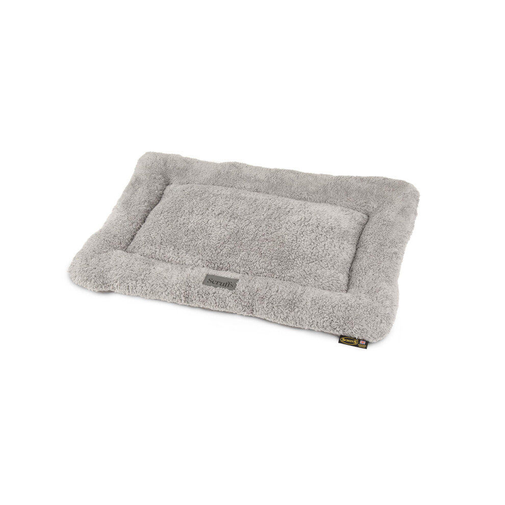 Scruffs Cosy Crate Mat - Small - Grey - Super Soft Plush & Faux Suede - Image 3