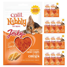 Catit Nibbly Jerky, Soft Cat Treats for Cats & Kittens, Chicken, 12x30g