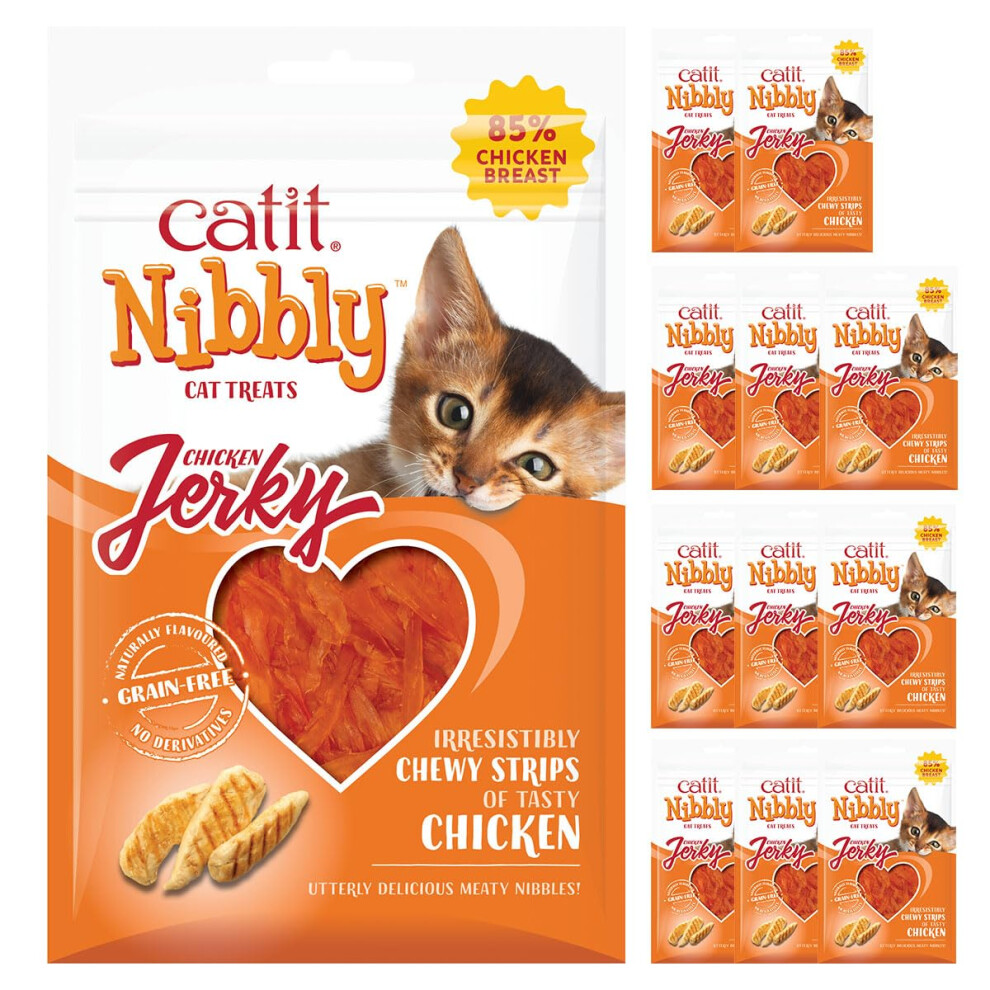 Photos - Cat Food Catit Nibbly Jerky, Soft Cat Treats for Cats & Kittens, Chicken, 12x30g 